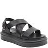 HEAVENLY FEET WOMENS WEDGE STRAP SANDAL - BLACK